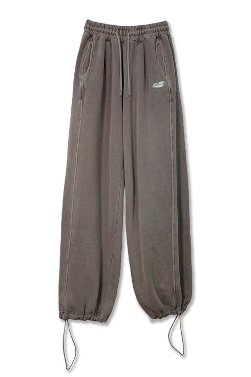 LOGO WASHED SWEAT LINE PANTS -BROWN- *Last1